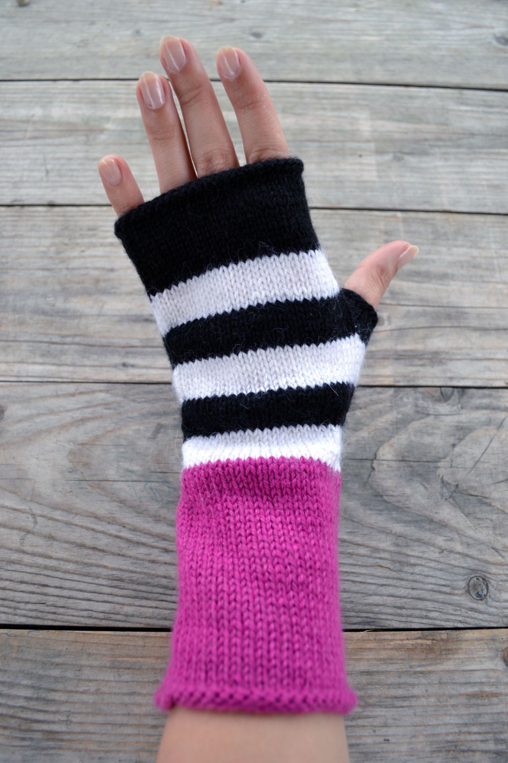 Wool Fingerless Gloves Striped Fingerless Gloves By Lyralyra 9975