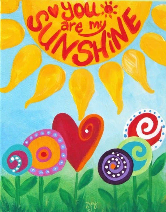 You Are My Sunshine Set of 3 8x10 acrylic canvases wall art