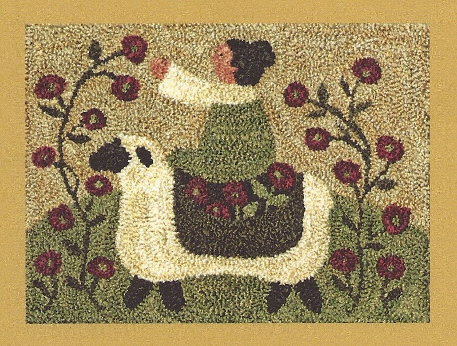 Primitive Folk Art Punchneedle Pattern PICKIN By PrimFolkArtShop   Il Fullxfull.362350762 Sjnt 