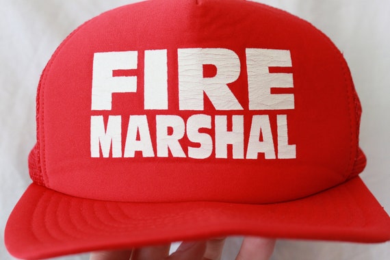 Vintage Red Fire Marshal Mesh Hat by myswagshack on Etsy