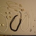 Vintage 1950s Lot Aurora Borealis Crystal & Black Faceted Glass Bead Necklaces Pin Earrings 3452