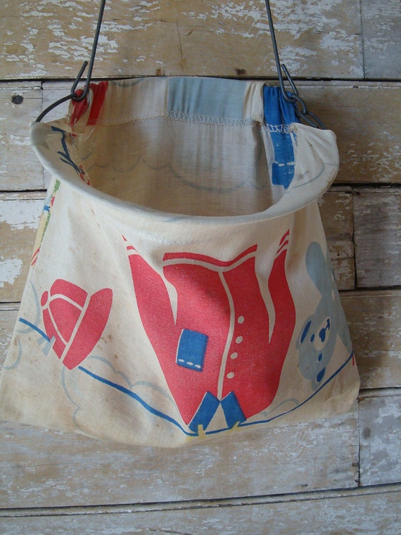 Vintage Clothes Pin Bag Adorable Cotton