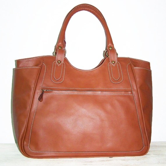 Juliaxl. Caramel Leather Tote Leather Tote Bag by chicleather