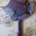 Whimsical Weathered Purple Fish Swimming in the Ocean Wall Hook with Curlicue Hook One of A Kind Curly Hanger
