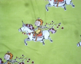 Crafty Chloe Heather Ross Unicorn Girl green FQ or more