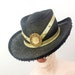 Vintage 80s Womens Pimp Western Mesh Gold Medallion Rodeo Cowboy Hat