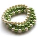 Ivory and Apple Green Pearl Bracelets, Trio of Glass Pearl Bracelets, Bridal Jewelery