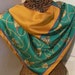 Lovely Green Gold Soft Poly Scarf - 31 x 31 Square