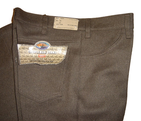 Vintage LEVIS LEVI'S 517 Brown Polyester Jeans Saddleman