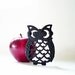 Black Owl Trivet, Vintage Collectible Metal Owl Coaster