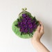 Wet Felted FLOWER Violets coin purse Ready to Ship with bag frame metal closure Handmade gift for her under 50 USD