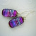 Fuschia Violet Glass Earrings Dichroic Fused Glass Jewelry