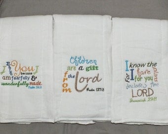 Baby Bible verse burp cloth Christian burp cloth baby boy burp cloth baby girl burp cloth