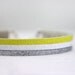 leather bracelet in neon yellow, white, and sparkly silver - glitter jewelry