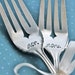 Mr. & Mrs. forks, vintage hand stamp forks