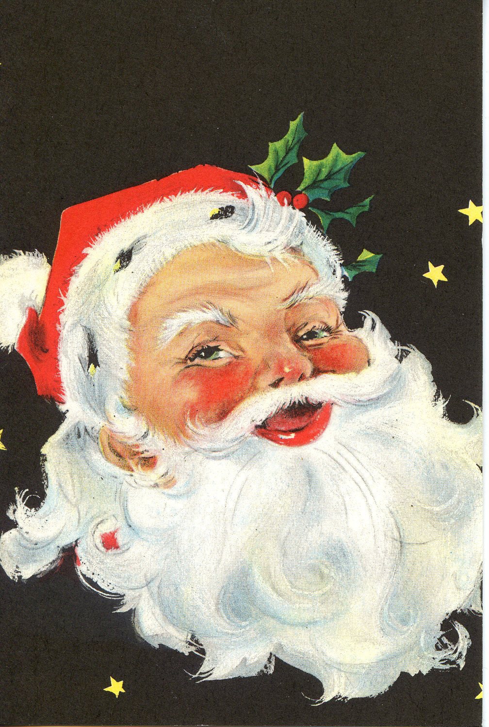 Christmas in July Vintage Christmas Card Santa