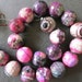 Purple Red Black Fire Crab Agate 20mm Faceted Big Round ball Beads-- 19pcs Full Strand