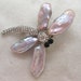 Beautiful Biwa Mauve Freshwater Pearl and Cubic Zirconia Dragonfly Brooch