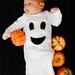 Friendly Ghost Baby Gown - Halloween Ghost Costume - Size 0-3 months Girl Boy Clothing