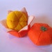 Felt food Tangerine set eco friendly childrens pretend play food for toy kitchen