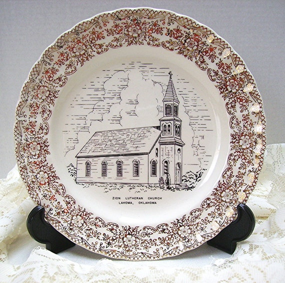 Souvenir Plate Zion Lutheran Church Lahoma Oklahoma 50th