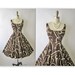 50's Summer Dress // Vintage 1950's Abstract Print Cotton Full Garden Party Summer Dress XS