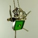 Angel Hadley Is Focusing On Herself - Up Cycled Sterling, Green Dice, And PMC - Art Jewelry Pendant - 916