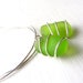 Lime Green Beach Glass Earrings