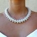 Wedding Bridal Pearl NECKLACE - Beautiful Bridal Pearl And Seed Bead Necklace, Woven Bridal Pearl Necklace