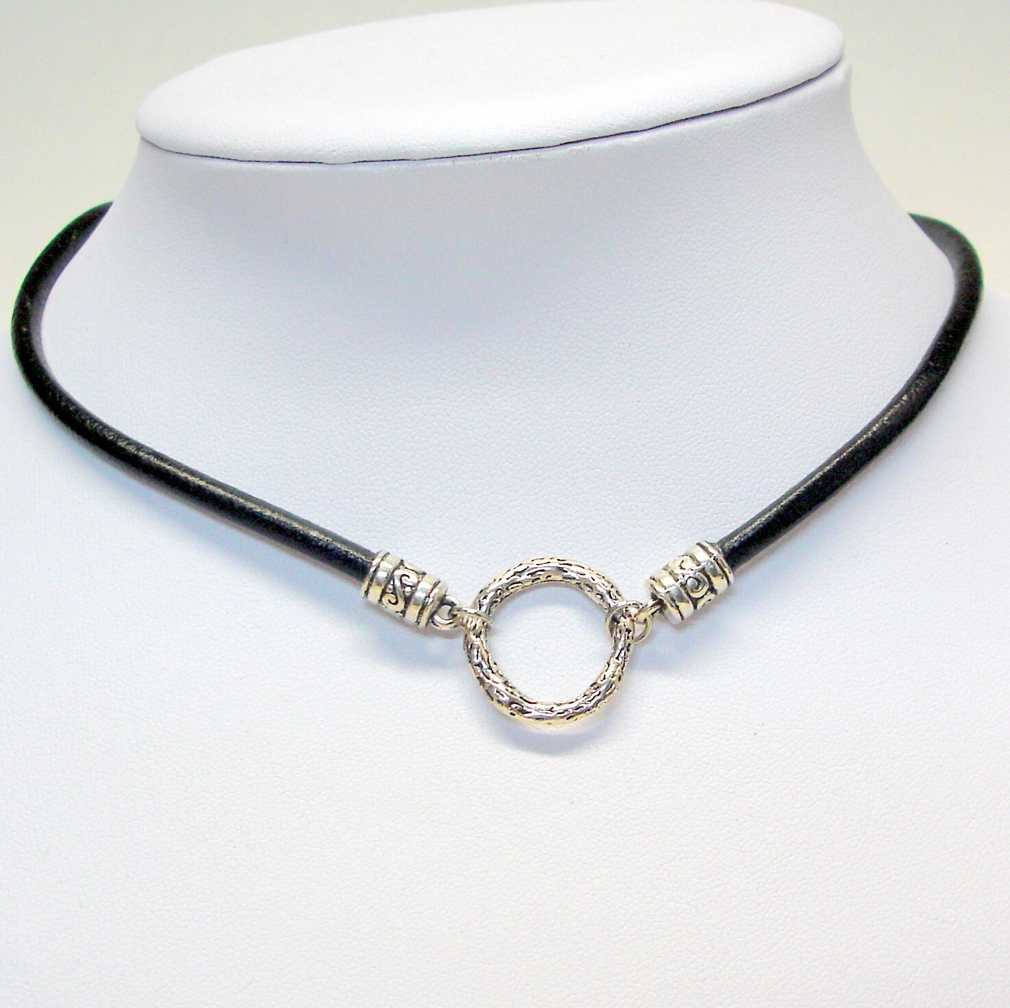Men's Tribal Leather Cord Necklace with Ring