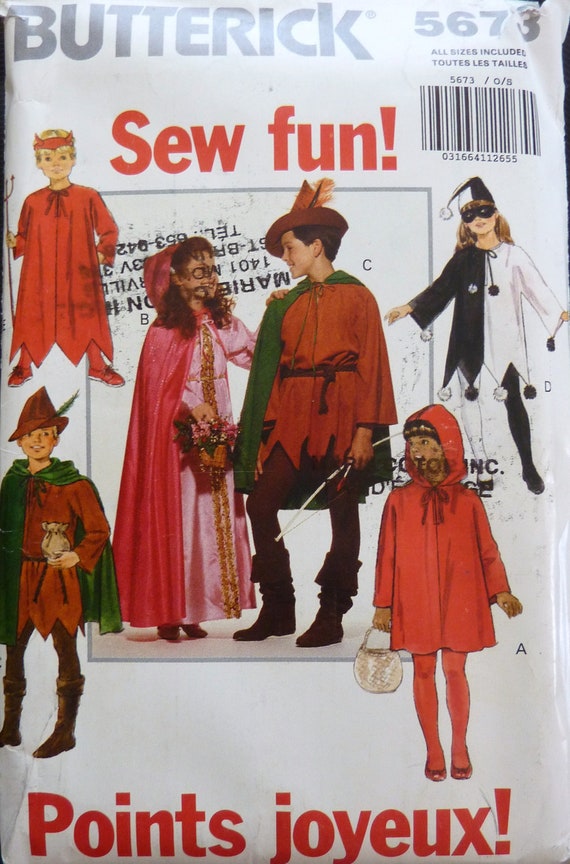 Sewing Pattern Butterick 5673 Halloween Costumes All