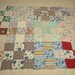 Primitive Make-Do Nine Patch Vintage Cutter Quilt Piece - 31 x 21 Inches
