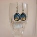 CUSTOM ORDER for CARMEN - Spoon Earrings, 3D Blue Abstract Design, Sterling Silver Earwires