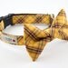 Mustard Plaid Dog Bow Tie Collar