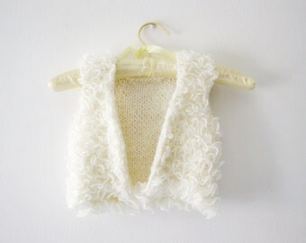Wedding bolero white for girl children, vest volant for flower girl 2 years