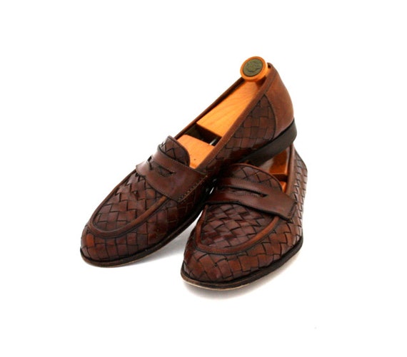 Vintage Men's Brown Basket WEAVE Loafer Dress Shoe by aniandrose