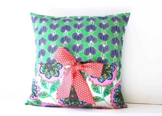 decorative throw pillow cover with bow ties by SassyStitchesbyLori