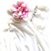 Vintage 1960s White Peignor Robe. Mad Men Style .Sheer. Lace. Roses. Size Medium
