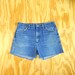 Vintage Denim Cut Offs - 80s/90s Blue Stone Wash Jean Shorts - High Waisted Cut Off/Frayed/Distressed Shorts by Wrangler Size 14/33.5 Waist