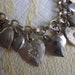 Vintage Puffy Gold Heart Charm Bracelet