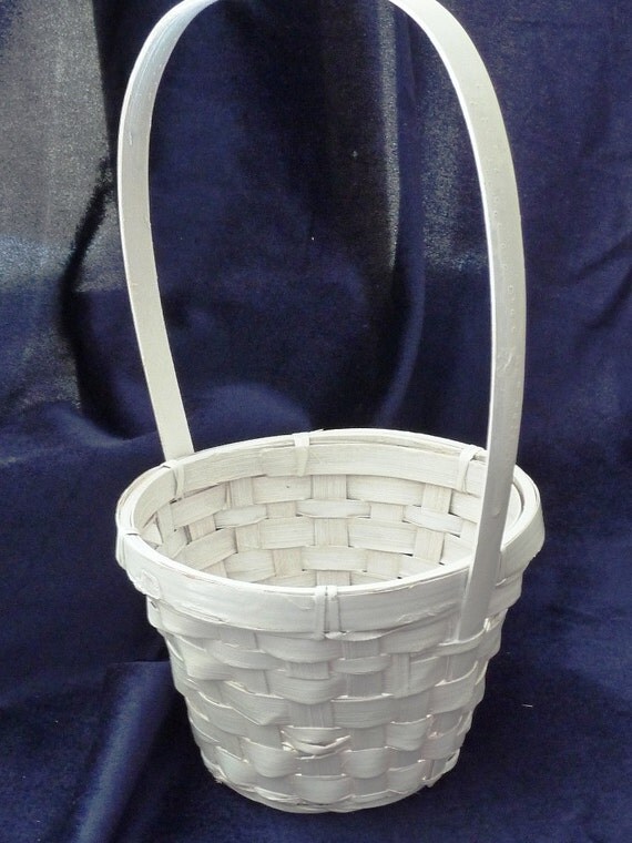 3 White Wicker Baskets Flower girl baskets