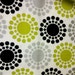Sale..Green Lime Black White Apparel Quilting Designers Cotton fabric. 1/2 yard.
