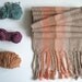 Coral and Driftwood Handwoven Scarf with Cotton, Pima Tencel, Silk and Linen