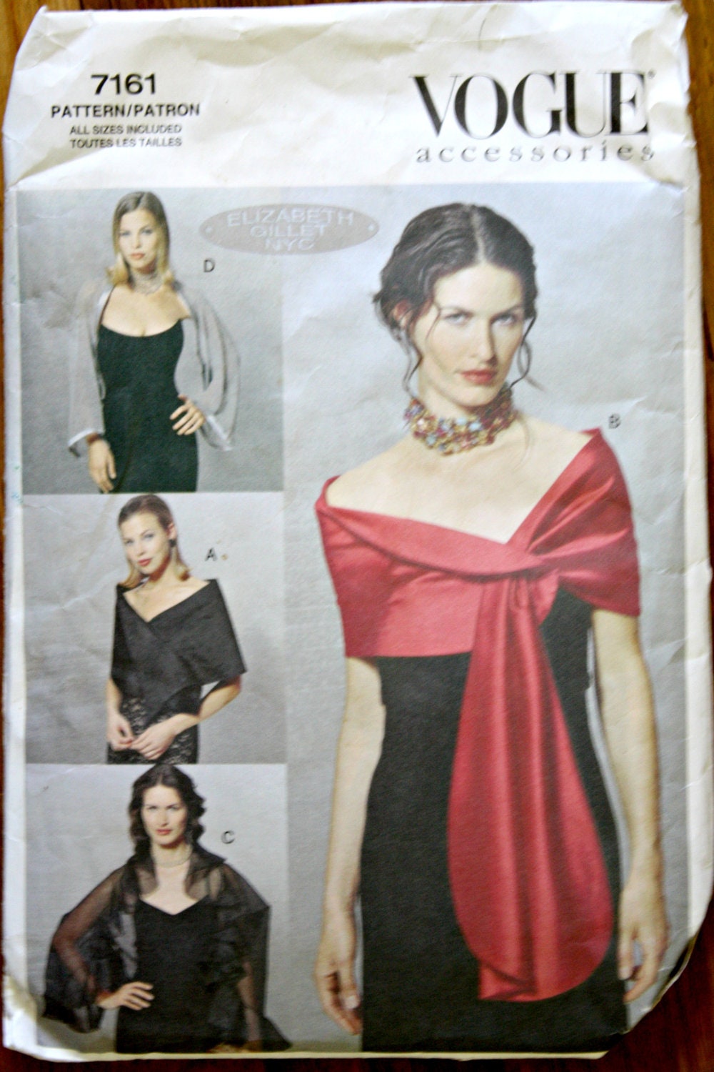 Vogue 7161 Accessories Evening Wraps Shawls Sewing Pattern