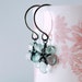 Moss Aquamarine Earrings Wire Wrapped Flower Oxidized Silver Jewelry Grey Jade French Earwires Floral Gemstone Complimentary Shipping