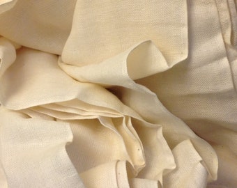 Organic Cotton double gauze fabric by the yard. Unbleached cotton fabric for Nani Iro style designs. Indian cotton dress fabric. 47" W.