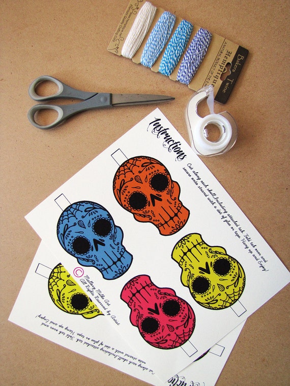 Printable Sugar Skull Garland Diy Decor Day Of The Dead 2608