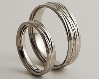 Wedding Bands, Titanium Rings, Titanium Wedding Ring Set, Titanium Wedding Band Set, Promise Rings, The Sphinx Bands with Comfort Fit
