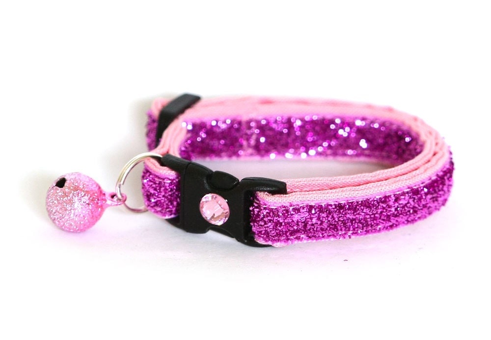 Glitter Cat Collar Light Pink Kitten / Small Cat Size
