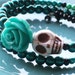 Sugar Skull and Blue Rose Bracelet
